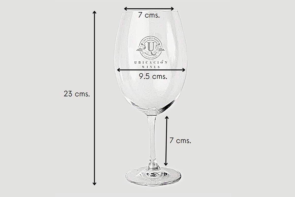 Copa de cristal de Bohemia con logo Ubicación Wines