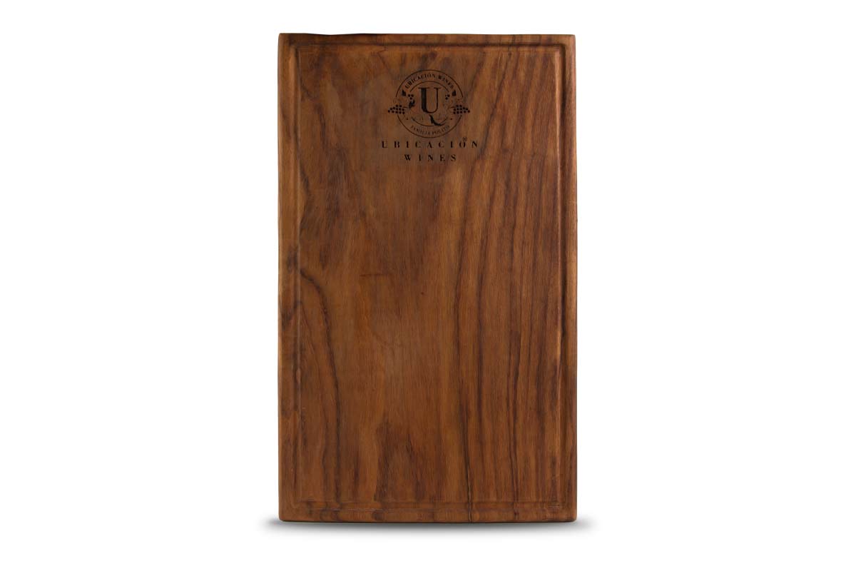 Tabla Parrillera para Carnes con logo Ubicacion Wines